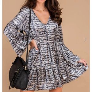 GRAY SNAKE PRINT DRESS